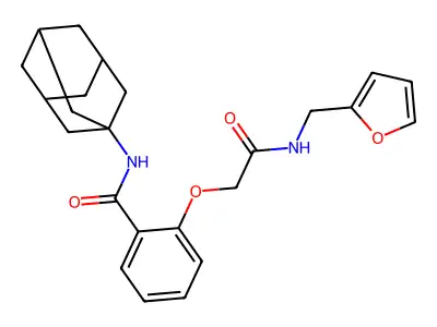 N-(1-adamantyl)-2-{2-[(2-furylmethyl)amino]-2-oxoethoxy}benzamide structure