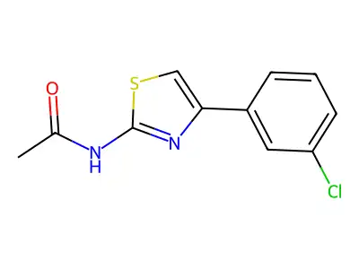 N-[4-(3-chlorophenyl)-1,3-thiazol-2-yl]acetamide structure
