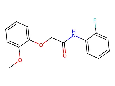 N-(2-fluorophenyl)-2-(2-methoxyphenoxy)acetamide structure