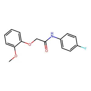 N-(4-fluorophenyl)-2-(2-methoxyphenoxy)acetamide structure