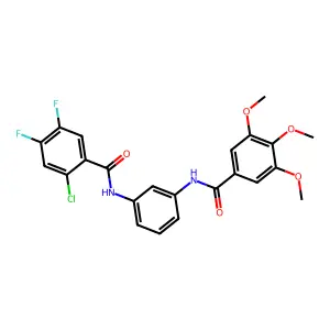 N-[3-[(2-chloro-4,5-difluorobenzoyl)amino]phenyl]-3,4,5-trimethoxybenzamide structure