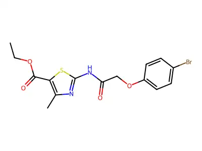 Ethyl 2-{[(4-bromophenoxy)acetyl]amino}-4-methyl-1,3-thiazole-5-carboxylate structure
