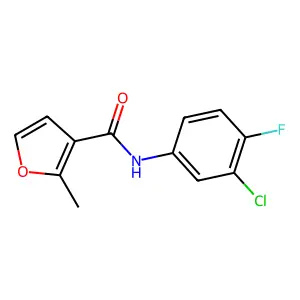 N-(3-chloro-4-fluorophenyl)-2-methylfuran-3-carboxamide structure
