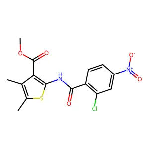 Methyl 2-[(2-chloro-4-nitrobenzoyl)amino]-4,5-dimethylthiophene-3-carboxylate structure