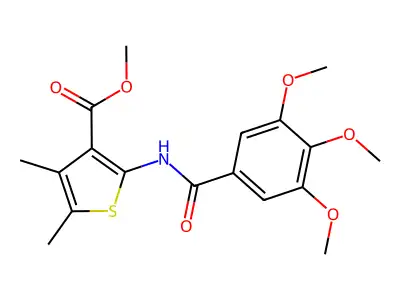 Methyl 4,5-dimethyl-2-[(3,4,5-trimethoxybenzoyl)amino]thiophene-3-carboxylate structure