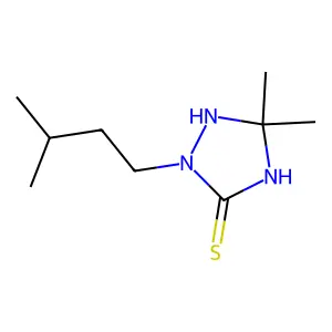 2-Isopentyl-5,5-dimethyl-1,2,4-triazolidine-3-thione structure