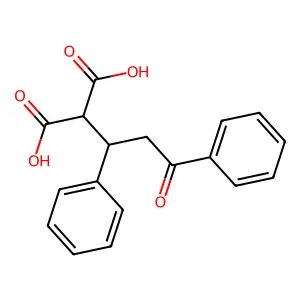 (3-Oxo-1,3-diphenylpropyl)propanedioic acid structure