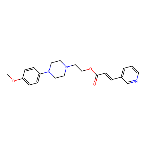 3-Pyridineacrylic acid, 2-(4-(p-methoxyphenyl)-1-piperazinyl)ethyl ester structure