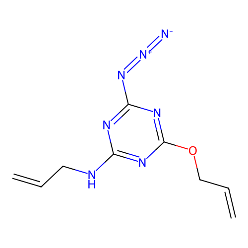 4-azido-6-prop-2-enoxy-N-prop-2-enyl-1,3,5-triazin-2-amine structure