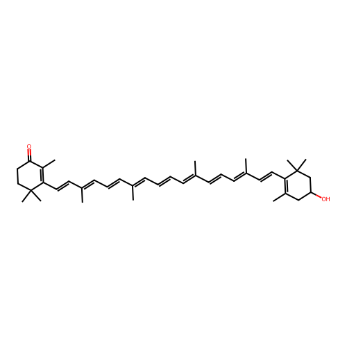 4-Keto-3'-hydroxy-beta,beta-carotene structure