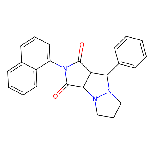 2-(naphthalen-1-yl)-9-phenylhexahydro-1H-pyrazolo[1,2-a]pyrrolo[3,4-c]pyrazole-1,3(2H)-dione structure
