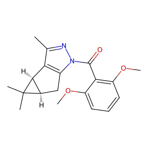 (2,6-dimethoxyphenyl)((3bS,4aR)-3,4,4-trimethyl-3b,4,4a,5-tetrahydro-1H-cyclopropa[3,4]cyclopenta[1,2-c]pyrazol-1-yl)methanone structure