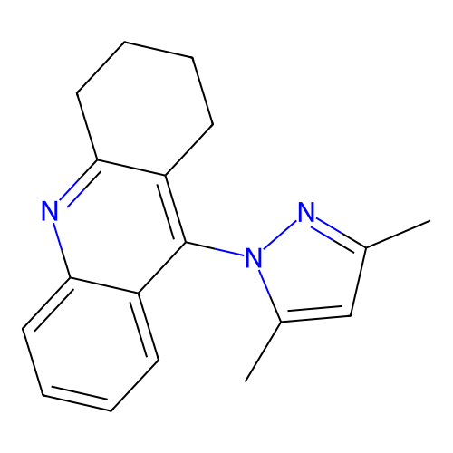 9-(3,5-dimethyl-1H-pyrazol-1-yl)-1,2,3,4-tetrahydroacridine structure