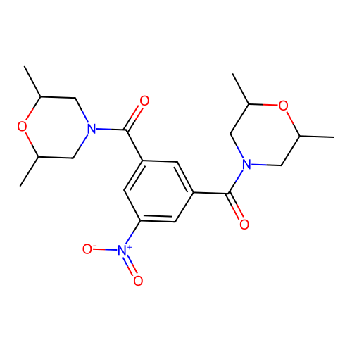 (5-Nitro-1,3-phenylene)bis((2,6-dimethylmorpholino)methanone) structure