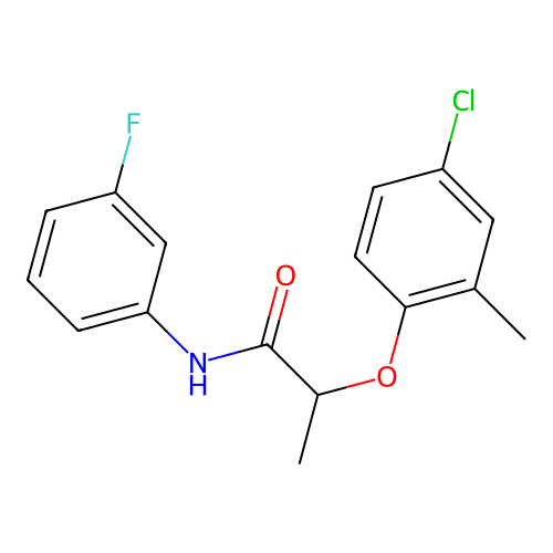 2-(4-chloro-2-methylphenoxy)-N-(3-fluorophenyl)propanamide structure