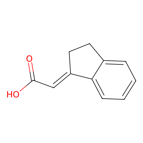 2-[(1E)-2,3-dihydro-1H-inden-1-ylidene]acetic acid structure