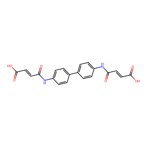E,E-3-[4'-(3-Carboxy-acryloylamino)-biphenyl-4-ylcarbamoyl]-acrylic acid structure