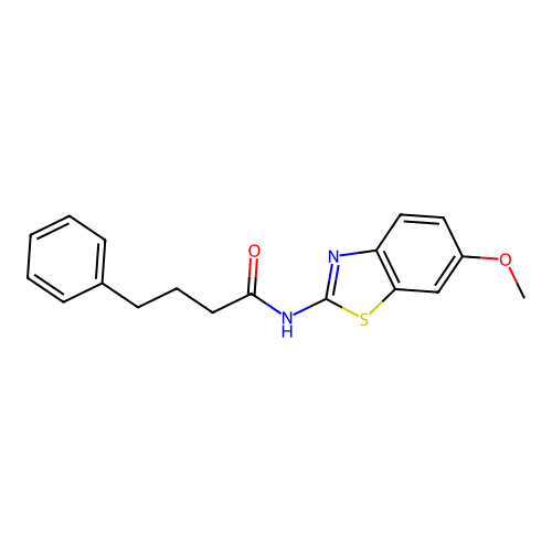 N-(6-methoxy-1,3-benzothiazol-2-yl)-4-phenylbutanamide structure