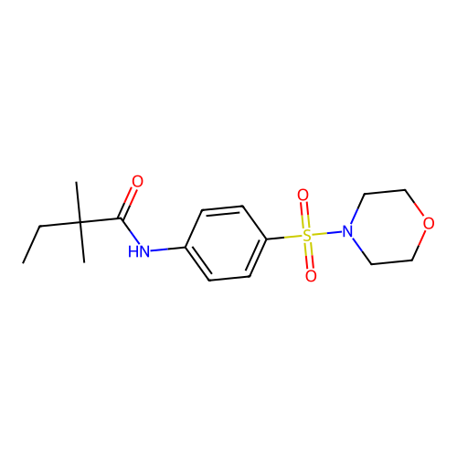 2,2-dimethyl-N-[4-(morpholin-4-ylsulfonyl)phenyl]butanamide structure