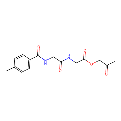 2-oxopropyl N-[(4-methylphenyl)carbonyl]glycylglycinate structure
