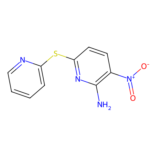3-Nitro-6-pyridin-2-ylsulfanylpyridin-2-amine structure