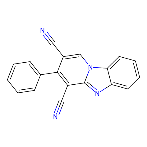 3-Phenylpyrido[1,2-a]benzimidazole-2,4-dicarbonitrile structure