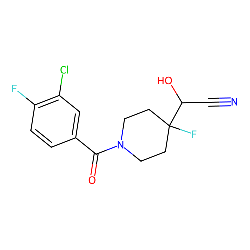 [1-(3-Chloro-4-fluorobenzoyl)-4-fluoropiperidin-4-yl]hydroxyacetonitrile structure
