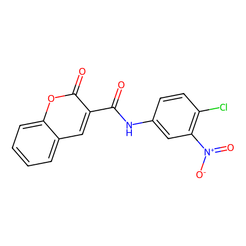 N-(4-chloro-3-nitrophenyl)-2-oxochromene-3-carboxamide structure