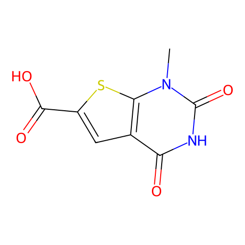 1-Methyl-2,4-dioxo-1,2,3,4-tetrahydrothieno[2,3-d]pyrimidine-6-carboxylic acid structure