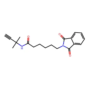 6-(1,3-dioxoisoindol-2-yl)-N-(2-methylbut-3-yn-2-yl)hexanamide structure