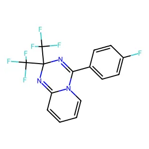 4-(4-fluorophenyl)-2,2-bis(trifluoromethyl)-2H-pyrido[1,2-a][1,3,5]triazine structure