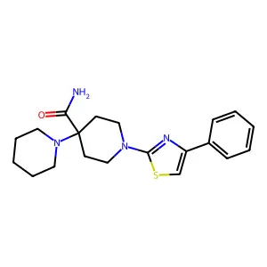 1'-(4-Phenyl-thiazol-2-yl)-[1,4']bipiperidinyl-4'-carboxylic acid amide structure