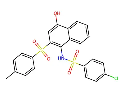 4-Chloro-N-[4-hydroxy-2-[(4-methylphenyl)sulfonyl]-1-naphthalenyl]benzenesulfonamide structure