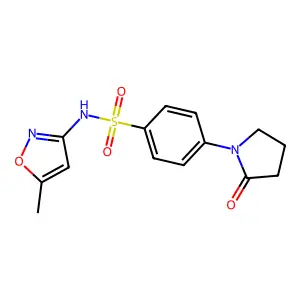 N-(5-methyl-1,2-oxazol-3-yl)-4-(2-oxopyrrolidin-1-yl)benzenesulfonamide structure