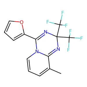 4-(Furan-2-yl)-9-methyl-2,2-bis(trifluoromethyl)pyrido[1,2-a][1,3,5]triazine structure