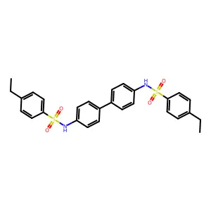 N,N'-([1,1'-Biphenyl]-4,4'-diyl)bis(4-ethylbenzenesulfonamide) structure