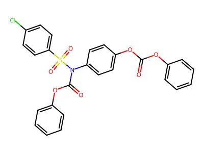 Phenyl (4-chlorophenyl)sulfonyl(4-((phenoxycarbonyl)oxy)phenyl)carbamate structure
