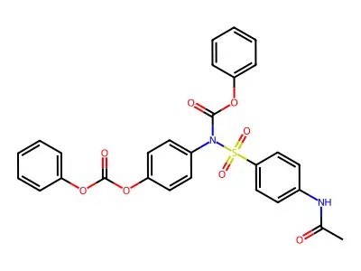 Phenyl (4-acetamidophenyl)sulfonyl(4-((phenoxycarbonyl)oxy)phenyl)carbamate structure