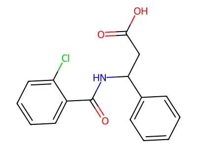 3-[(2-Chlorophenyl)formamido]-3-phenylpropanoic acid structure
