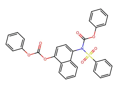 Phenyl (4-((phenoxycarbonyl)oxy)naphthalen-1-yl)(phenylsulfonyl)carbamate structure