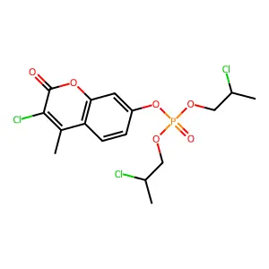 Coumarin, 3-chloro-7-hydroxy-4-methyl-, bis(2-chloropropyl)phosphate structure