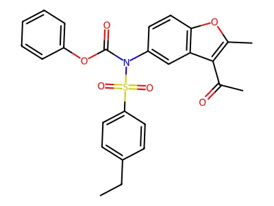 Phenyl (3-acetyl-2-methylbenzofuran-5-yl)((4-ethylphenyl)sulfonyl)carbamate structure