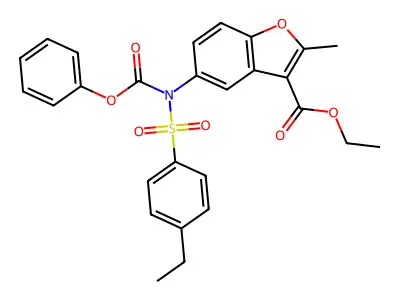 ETHYL 2-METHYL-5-[N-(PHENOXYCARBONYL)4-ETHYLBENZENESULFONAMIDO]-1-BENZOFURAN-3-CARBOXYLATE structure