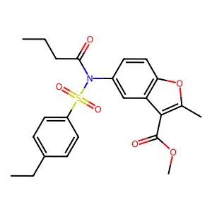 methyl 5-[N-(4-ethylbenzenesulfonyl)butanamido]-2-methyl-1-benzofuran-3-carboxylate structure