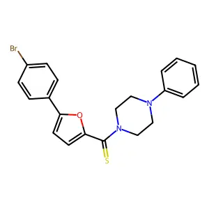 (5-(4-Bromophenyl)furan-2-yl)(4-phenylpiperazin-1-yl)methanethione structure