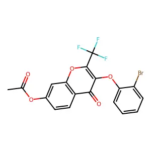 3-(2-bromophenoxy)-4-oxo-2-(trifluoromethyl)-4H-chromen-7-yl acetate structure