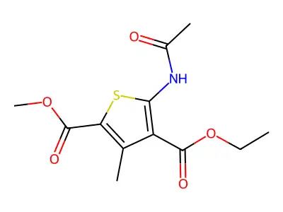 4-Ethyl 2-methyl 5-(acetylamino)-3-methyl-2,4-thiophenedicarboxylate structure