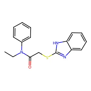 2-(1H-benzimidazol-2-ylsulfanyl)-N-ethyl-N-phenylacetamide structure