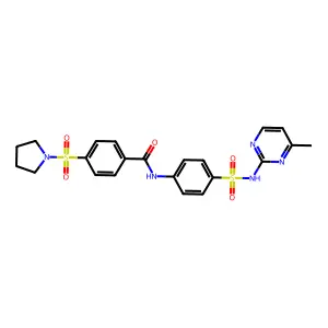 N-{4-[(4-methylpyrimidin-2-yl)sulfamoyl]phenyl}-4-(pyrrolidine-1-sulfonyl)benzamide structure