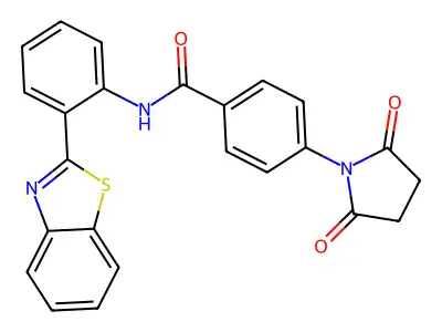 N-[2-(1,3-benzothiazol-2-yl)phenyl]-4-(2,5-dioxopyrrolidin-1-yl)benzamide structure